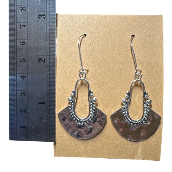 Bohemian Silver-Toned Dangling Earrings NWT - Picture 4 of 4